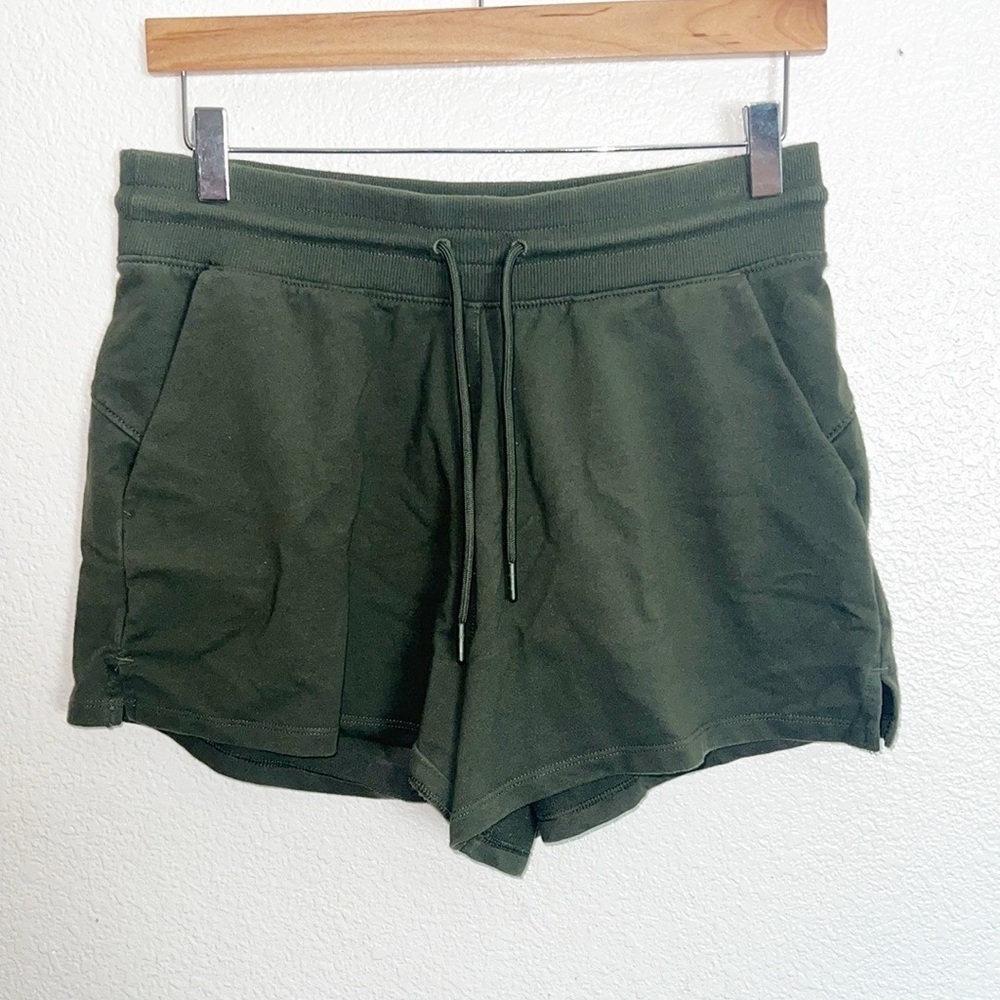 All In Motion Women's Olive Green Drawstring Athleisure Pull On Shorts
